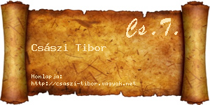 Császi Tibor névjegykártya
